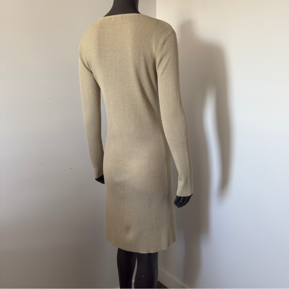 Triangle Trends Tan Button-Up Ribbed Long Cardigan - Picture 4 of 7